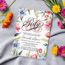 60ª Festa de aniversário Watercolor Foto Floral