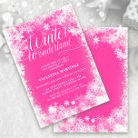 Convites 60ª Festa de aniversário Winter Wonderland Pink<br><div class="desc">A maravilha Elegante do inverno, 60º aniversário de convite, apresenta uma bela caligrafia cercada por um floco de neve e borda de neve. Os flocos de neve pop contra o bonito fundo rosa claro. Você pode mudar a cor de fundo para qualquer cor. A Wonderland de inverno não pode ser...</div>