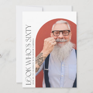 Convites 60ª fotografia de arco simples festa de aniversári