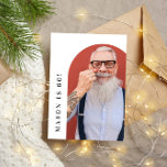 Convites 60ª fotografia de arco simples festa de aniversári<br><div class="desc">60° convite de aniversário simples moderno. Design de tipografia bege moderna elegante.</div>