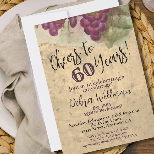 Convites 60º Aniversário Alega 60 anos de rusticidade (Criador carregado)