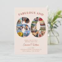 60º Aniversário Colagem de Fotos Elegante e Eterno