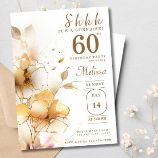 Convites 60º Aniversário das Flores Douradas Surpresa