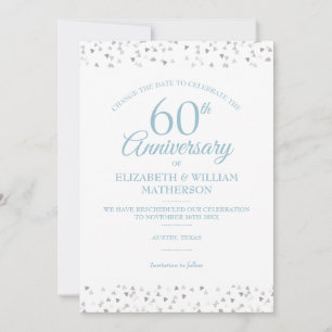 Convites 60º aniversário de casamento Mudar a data Confetti