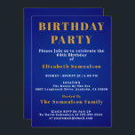 Convites 60º aniversário Definição de normas Azul Aniversár<br><div class="desc">Personalize facilmente o texto deste 60º convite de aniversário usando o modelo fornecido. Parte do intervalo de anos dos padrões de definição.</div>