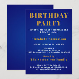 Convites 60º aniversário Definição de normas Azul Aniversár