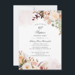 Convites 60º Aniversário do Floral Greenery Surprise Party<br><div class="desc">Cartão postal do Convite de aniversário 60º Pastel Floral Botânico que você pode personalizar facilmente com os detalhes da sua festa clicando no botão "Personalizar". Apresentando um buquê floral moderno,  suculento e guiando a tipografia moderna. Perfeito para um convite de festas surpresa para qualquer celebração de marco</div>