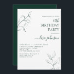 Convites 60º aniversário do Moderno Emerald Green<br><div class="desc">Não é a sua típica comemoração de 60 anos! Imaginem seus hóspedes com este convite de 60 anos de botânica do roteiro verde-esmeralda moderno. A incrível arte da linha é delicada e intrincada, a combinação perfeita de na moda, mas elegante, que garantirá que seu dia especial se sobressaia do resto....</div>