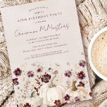 Convites 60º aniversário do Partido Surpresa Pumpkin Wildfl<br><div class="desc">As abóboras de queda estão aninhadas em delicadas flores silvestres vermelhas e brancas,  queimadas,  para criar uma estética elegante. Todo o texto é editável para que você possa facilmente artesanato seu próprio humor especial.</div>
