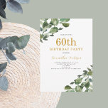 Convites 60º aniversário do roteiro Dourado Eucalyptus<br><div class="desc">60 anos de eucalipto - convite para script de ouro. Fácil de mudar o texto.</div>