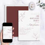 Convites 60º Aniversário do Script Burgundy Moderno<br><div class="desc">Não é a sua típica comemoração de 60 anos! Imaginem seus convidados com este convite de 60 anos de botânica para escritores modernos. A incrível arte da linha é delicada e intrincada, a combinação perfeita de na moda, mas elegante, que garantirá que seu dia especial se sobressaia do resto. E...</div>