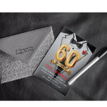 Convites 60º Aniversário do Tuxedo<br><div class="desc">Convite branco Tux White Tuxedo,  convite de aniversário Tuxedo,  convite de empate preto,  segredo,  espia,  elegante,  homens,  arco,  terno,  agente,  60º aniversário</div>