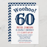 Convites 60º Aniversário Marinho Azul<br><div class="desc">Um convite de 60 anos engraçado e impressionante para um marido,  amigo,  pai ou avô.</div>