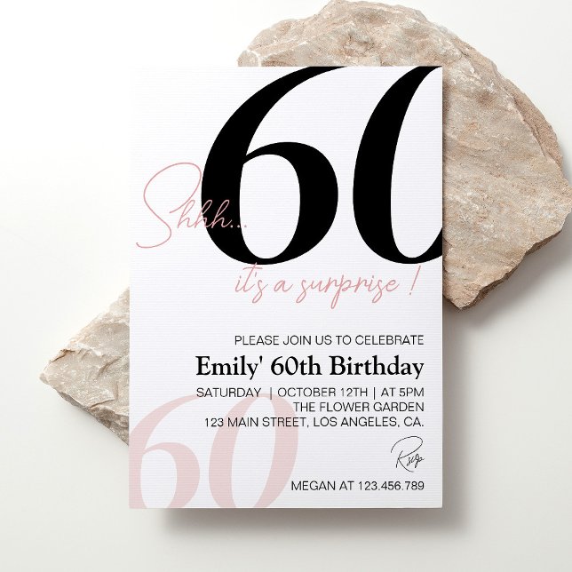 Convites 60º aniversário minimalista moderno (Criador carregado)