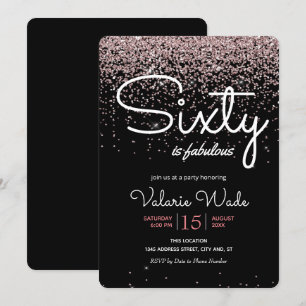 Convites 60º é uma brilhante Festa de aniversário rosa