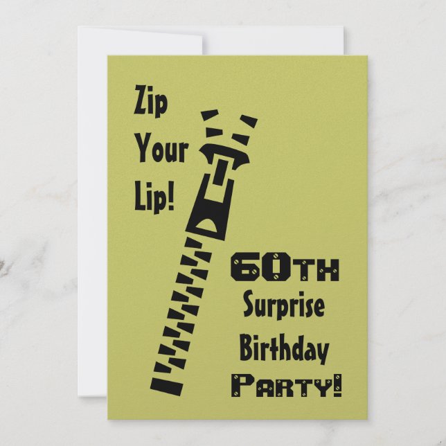 Convites 60º Papel metálico de Festa de aniversário de Limã (Frente)