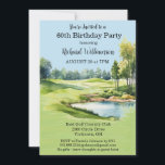 Convites 60º Partido do Tema do Golfe Masculino da Festa de<br><div class="desc">Este festivo e colorido 60º Convite de aniversário tem um tema Golfe e é perfeito para um Golfe. Ele apresenta um carrinho de golfe com Golf Clubs em um Curso de Golfe, muito para personalizar para se adequar ao seu próprio evento. Nós temos todos os ingredientes para fazer dele uma...</div>