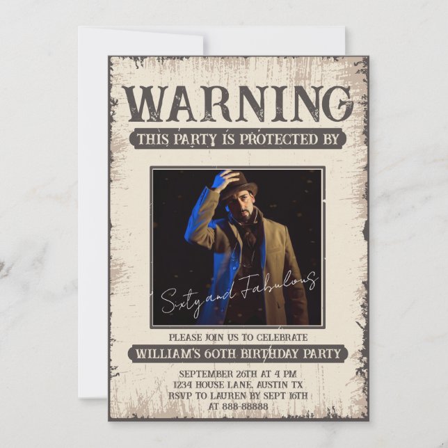 Convites 60º Retrô Divertido Sessenta e Fabuloso Aniversári (Frente)