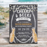 Convites 60.º Aniversário "Cheers & Beers Rustic Chalkboard<br><div class="desc">Vossa Excelência e Beers Rustic Chalkboard 60º Convites de Aniversário.</div>