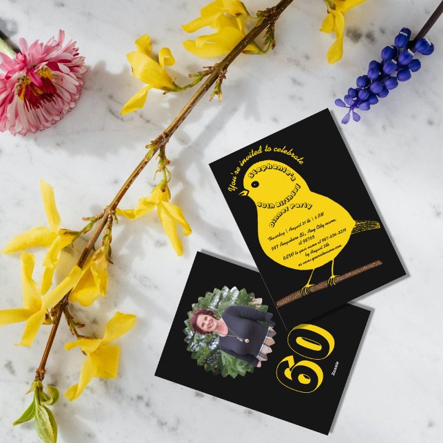 Convites 60.º aniversário da Festa de Janto de Pássaros Bon (Criador carregado)