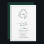 Convites 60.º aniversário da moderna Emerald Green Leafy Cr<br><div class="desc">Bem-vindos à sua comemoração de aniversário! Mas não se preocupe, não é hora de abrandar ainda. Envie estes 60º Aniversário do 60º Aniversário Moderno do Emerald Green Leafy Crest Invances e deixe que todos saibam que você está pronto para festas no estilo. Estes convites apresentam uma coroa de folhas desenhada...</div>