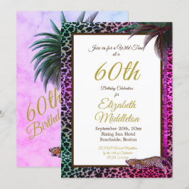 Convites 60.º aniversário da Palma de Leopardo Roxo Selvage