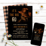 Convites 60.º aniversário da Rustic Cowboy Hat and Leather<br><div class="desc">Esta design apresenta um par de botas de cowboy de couro com chapéu e a sua 60ª informação personalizada abaixo. Personalize editando o texto ou exclua o texto nas caixas de texto #partimento #convites #convida #60° aniversário #aniversario #60th #partyCalls #personalizedCalls</div>