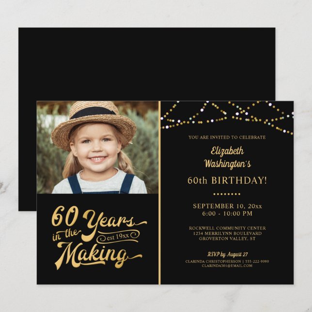 Convites 60.º Aniversário das Luzes das Cordas de FAZER (Frente/Verso)