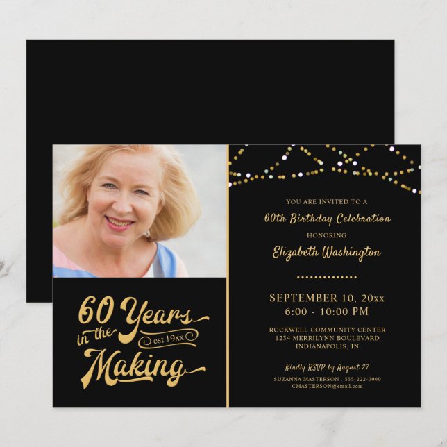 Convites 60.º Aniversário das Luzes das Cordas de FAZER (Frente/Verso)