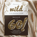 Convites 60.º Aniversário do Balão Leopard Foil<br><div class="desc">Leopard Foil Balloon Script Modern Birthday design. Os produtos correspondentes podem ser encontrados na coleção de Aniversários Adultos do Leopard Foil Balloon.</div>