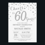 Convites 60.º Aniversário do Diamante de Silver Glitter<br><div class="desc">60º Convite de Aniversário com o Fundo do Diamante Silver Glitter. Prata Confetti. Aniversário Adulto. Homens ou Mulheres Aniversário. Para mais personalização,  clique no botão "Personalizar" e use nossa ferramenta de design para modificar este modelo.</div>