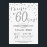 Convites 60.º Aniversário do Diamante de Silver Glitter<br><div class="desc">60º Convite de Aniversário com o Fundo do Diamante Silver Glitter. Prata Confetti. Aniversário Adulto. Homens ou Mulheres Aniversário. Para mais personalização,  clique no botão "Personalizar" e use nossa ferramenta de design para modificar este modelo.</div>