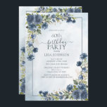 Convites 60.º Aniversário Dusty Blue Watercolor Floral<br><div class="desc">Celebre seu aniversário de 60 anos em estilo com este belo 60º aniversário Dusty Blue Watercolor Convite Floral Dourado! Apresentando elegantes elementos botânicos florais azuis e eucaliptos poeirentos e um quadro azul empoeirado contra um fundo de aquarela único, este convite deve encanar seus convidados. Além disso, você pode personalizar os...</div>