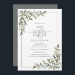 Convites 60.º aniversário Eucalyptus Sage Green Botanical<br><div class="desc">Celebre seu 60º aniversário em estilo com este belo 60º aniversário do Eucalyptus Sage Green Invitation! Apresentando elegantes elementos verdes de eucalipto botânico verde-sábio, este convite certamente encantará seus convidados. Além disso, você pode personalizar os detalhes do partido usando a caligrafia moderna, escrita à mão, na frente do cartão. A...</div>