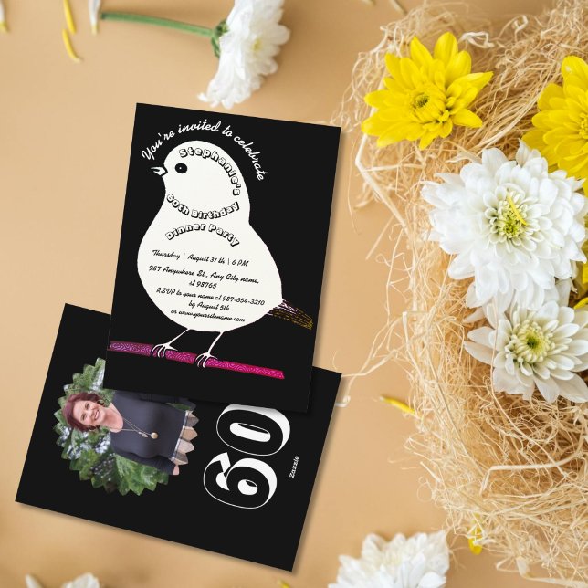 Convites 60.º aniversário Festa de Janto de Aves Cuta (Criador carregado)