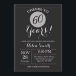 Convites 60. º Aniversário - Glitter Preto e Silver<br><div class="desc">60.º Aniversário - Cartão de Relógio Preto e Silver.
Para mais personalização,  clique no botão "Personalizar" e use a ferramenta design para modificar este modelo.</div>