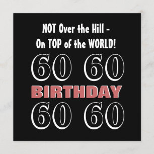 Convites 60. º aniversário Modern Burgundy Black Funny Y1