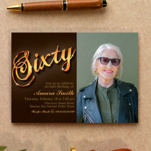 Convites 60.º Aniversário para Mulher com Imagem