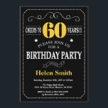 Convites 60.º aniversário Quadro negro e amarelo<br><div class="desc">60º Aniversário Convite à Tipografia Negra e Verde. Chalkboard. Fundo preto e branco. Aniversário Adulto. Homens ou Mulheres Aniversário. Menino ou Menina Menina Menina Adolescente Convidam. 13 15 de 16º 18º 20 21rua 30 de 40º 50º 80 de 60º 70 de 100º. Qualquer Idade. Para mais personalização, clique no botão...</div>