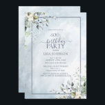 Convites 60.º Aniversário Verde Botânico Azul<br><div class="desc">Celebre seu aniversário de 60 anos em estilo com este belo 60º aniversário, Dusty Blue Botanical Greenery Invitation! Com elegantes elementos botânicos azuis elegantes e poeirentos, fundo de textura azul-aquática empoeirado, este convite deve encanar seus convidados. Além disso, você pode personalizar os detalhes do partido usando a caligrafia moderna, escrita...</div>