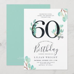 Convites 60 Anos Crescendo   60º aniversário   Eucalyptus