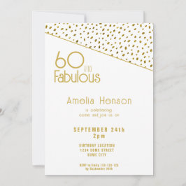 Convites 60 e Fabuloso Brilho Dourado Aniversário de 60 ano