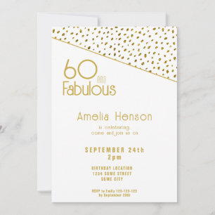 Convites 60 e Fabuloso Brilho Dourado Aniversário de 60 ano