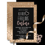 Convites 60 e Fabuloso Dourado Aniversário Rosa-Rosa-Blush<br><div class="desc">Precisa de um convite simples e fabuloso para a grande 60ª festa de aniversário? Algo que vai adicionar brilho e elegância com suas outras decorações fabulosas? Você pode adicionar uma mensagem pessoal e o nome dela também!</div>