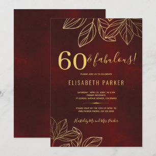 Convites 60 e fabuloso festa de aniversário de 60 anos eleg