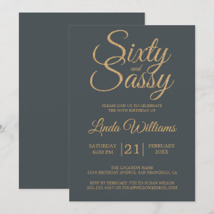 Convites 60 e festa de aniversário Fora-Preta Sassy do our