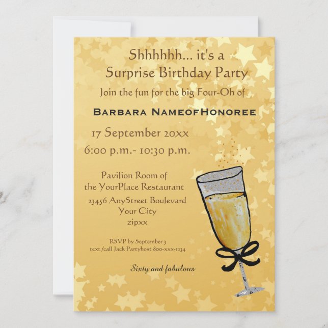 Convites 60 e Sixtieth celebração fabulosa do aniversário (Frente)