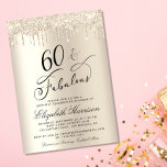 Convites 60 Fabulosa Festa de aniversário Dourada de brilho<br><div class="desc">Elegante e chic personalizaram o 60º convite de aniversário com "60 & Fabuloso" gravado em um roteiro de na moda contra uma folha de alumínio de ouro champanhe,  com brilho dourado e brilho dourado. Você pode personalizar o ano,  o nome dela e os detalhes da festa.</div>