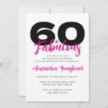 60 & Fabuloso Aniversário de 60 anos em negrito fe