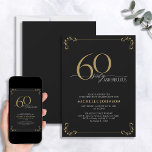 Convites 60 & Fabuloso Aniversário de Caligrafia Dourada e<br><div class="desc">É seu aniversário especial, e é hora de comemorar! Você quer jogar o melhor baluarte na cidade? Certifique-se de que comece com o maior estilo com este 60 e Fabuloso Convite de Aniversário para Caligrafia Dourada e Preta. Certamente dará o tom para uma celebração glamourosa. Este belo convite apresenta caligrafia...</div>